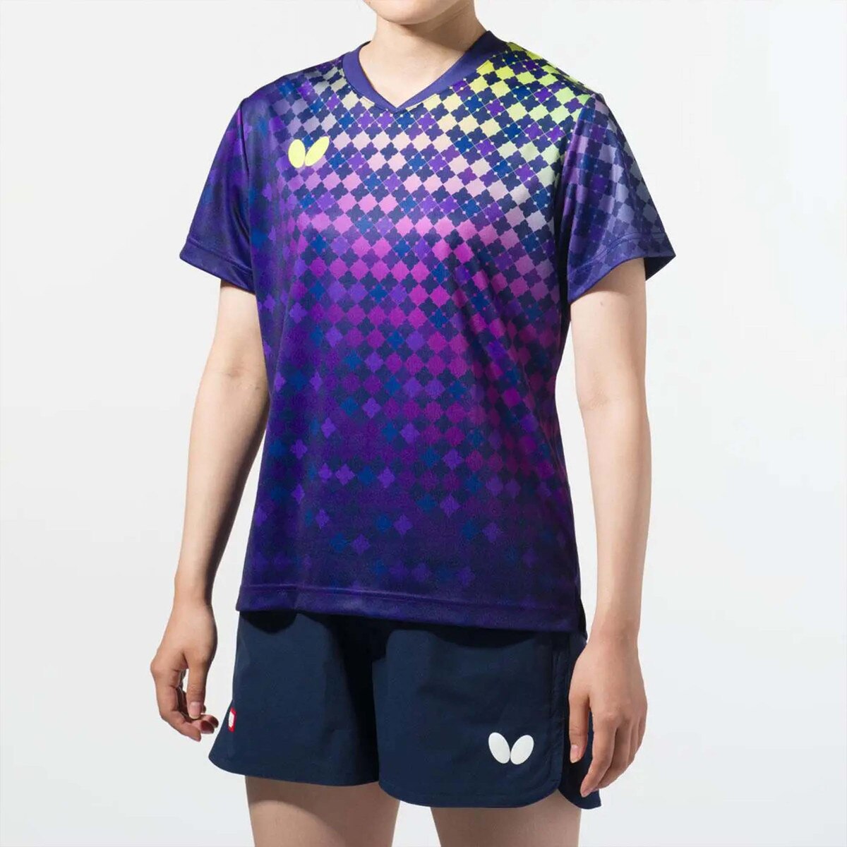 Butterfly Minalea Lady Shirt - Navy - Model